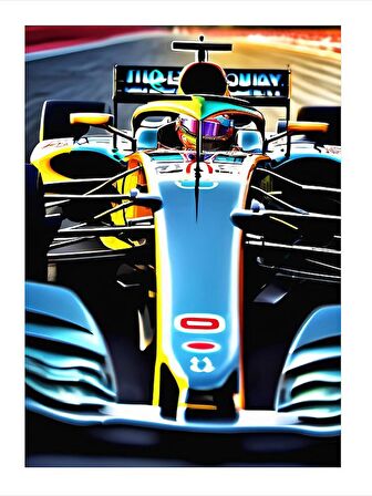 Formula 1 Arabası Model Ahşap Tablo 50cmX 70cm