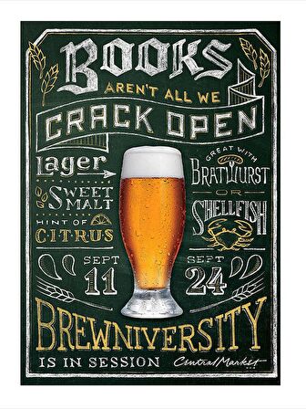 Bira Temalı Hediyelik Ahşap Tablo 18cm X 27cm