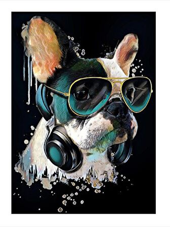 Karizmatik  Köpek Modern Ahşap Tablo 18cm X 27cm