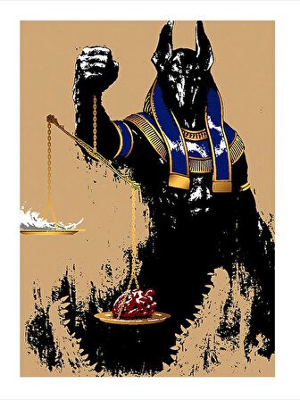 Anubis Ve Adalet Art Mdf Tablo 50cmX 70cm