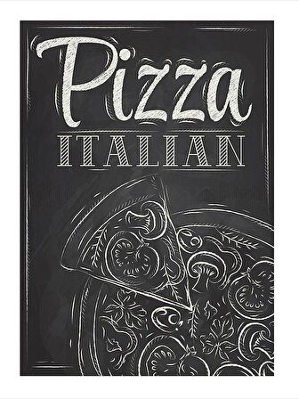 İtalyan Pizza Modern Ahşap Tablo 18cm X 27cm