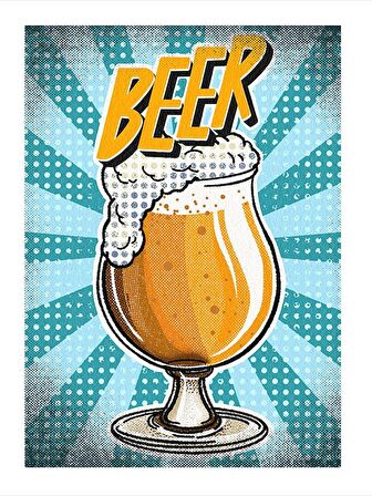 Köpüklü Bira Art Mdf Poster 50cmX 70cm