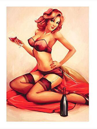 Jartiyerli Kadın Mdf Tablo 25cmX 35cm