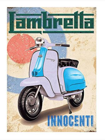 Vespa Scooter Art Mdf Poster 18cm X 27cm