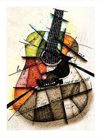 Akustik Gitar Mdf Tablo 18cm X 27cm