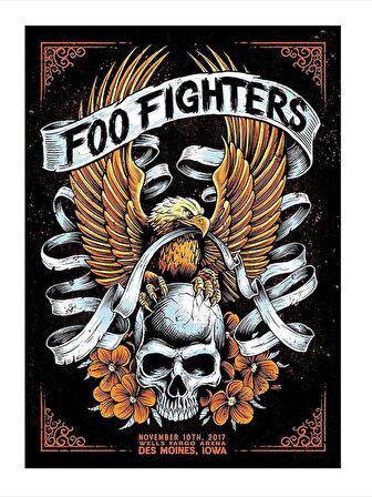 Foo Fighters Art Mdf Tablo 18cm X 27cm