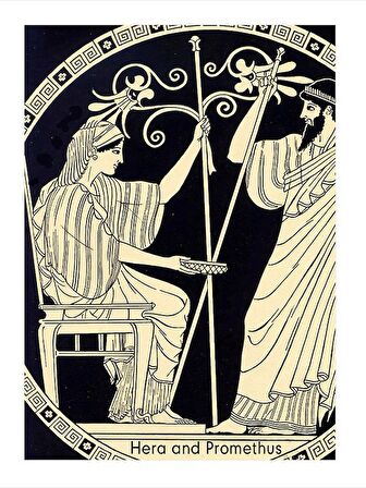 Hera Ve Promethus Mdf Tablo 18cm X 27cm