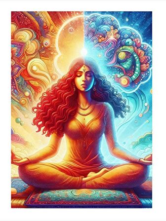 Yoga Yapan Kız Dekoratif ahşap Tablo 18cm X 27cm