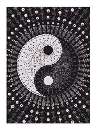 Ying Yang  Denge Tasarım Ahşap Tablo 18cm X 27cm