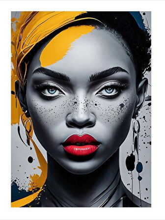 Afrikalı Kadın Modern Ahşap Tablo 50cmX 70cm