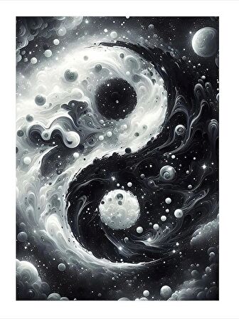 Ying Yang Denge Desenli Mdf Tablo 35cm X50cm