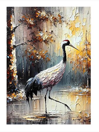Leylek Ve Manzara Hediyelik Mdf Tablo 35cm X50cm