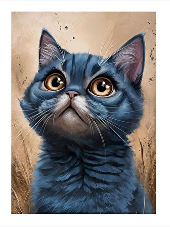 Sevimli Yavru Kedi Mdf poster 50cmX 70cm