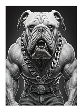 Kaslı Köpek Dekoratif Mdf Tablo 18cm X 27cm