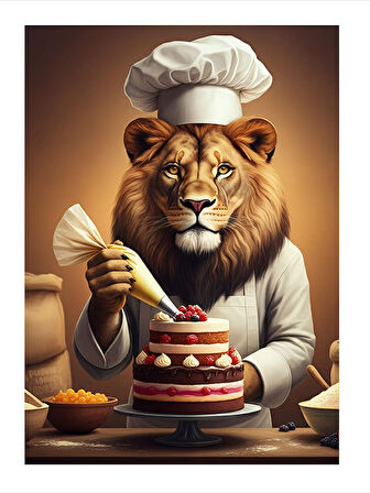 Pastacı Aslan Sanatı Model Mdf tablo