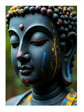 Buda Heykeli Portresi Mdf Tablo