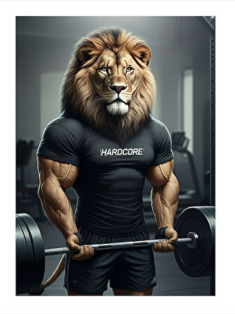 Kaslı Aslan Figürü Modern Mdf Tablo