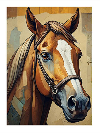 At Portresi Sanatı Modern Mdf Tablo