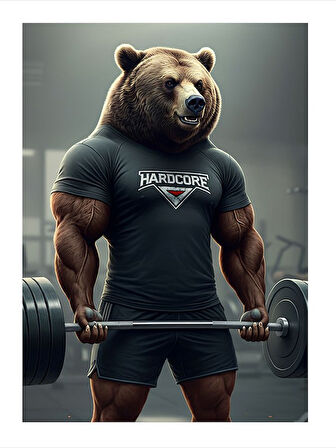 Kaslı Ayı Vücutçu Mdf Tablo