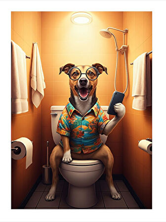 Havai Tarzda Köpek Mdf poster
