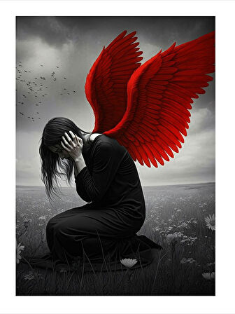 Kanatlı Kadın Figürü Modern Mdf Tablo