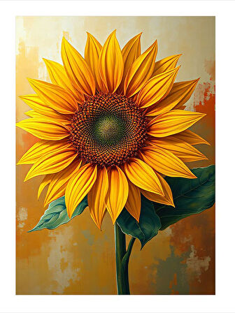 Günebakan Çiçeği Sanatı Modern Ahşap Tablo