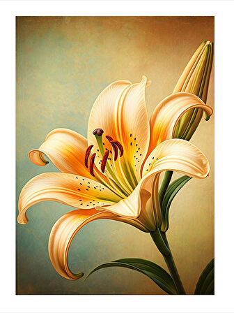 Zarif Zambak Çiçeği Mdf poster