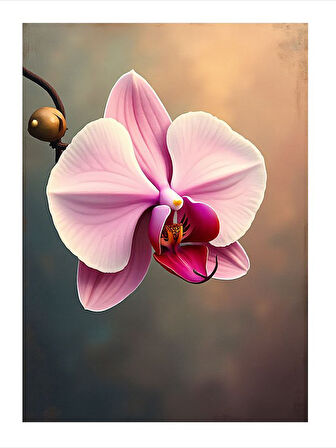Pembe Orkide Çiçeği Mdf poster