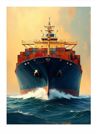 Kargo Gemisi Sanatı Hediyelik Mdf Tablo