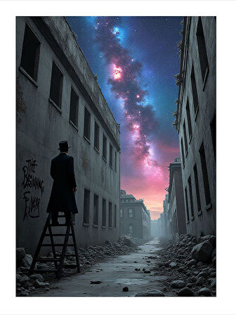 Sokak Manzarası Sanatı Desenli Mdf Tablo