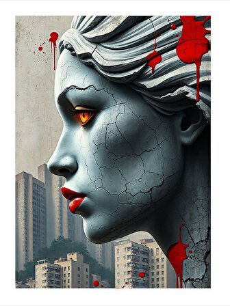 Soyut Kadın Portresi Hediyelik Mdf Tablo