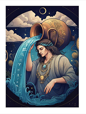 Kova Burcu Tasviri Art Mdf Tablo