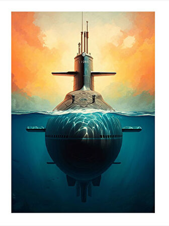 Denizaltı Çizimi Desenli Ahşap Tablo