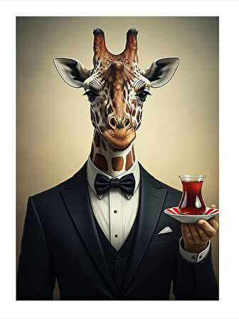 Smokinli Zürafa Modern Mdf Tablo