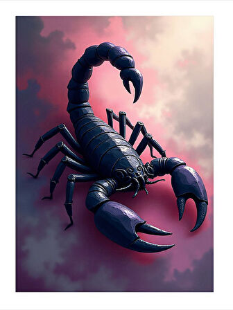 Kara Akrep Çizimi Mdf poster