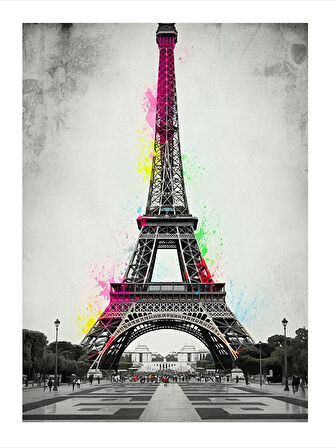 Renkli Eyfel Kulesi Art Mdf Tablo