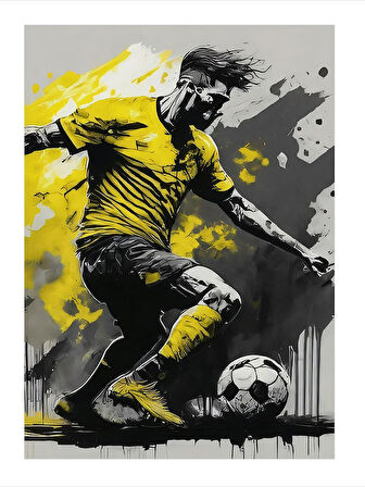 Futbolcu Siluet Sanatı Art Mdf Poster