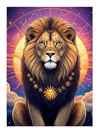 Burçlar Ve Aslan Mdf poster