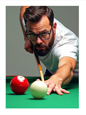 Bilardo Oynayan Adam Tasarım Mdf Tablo