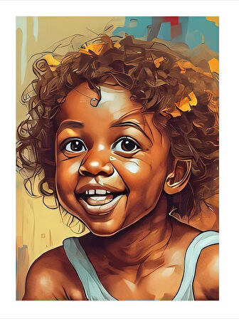 Gülen Çocuk Portresi Tasarım Mdf Tablo