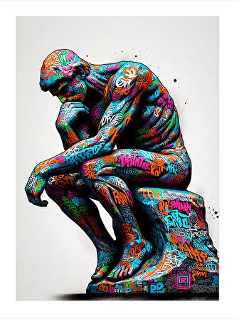 Düşünen Adam Sanatı Model Mdf tablo