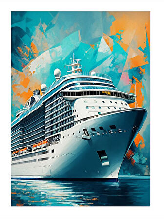 Büyük Yolcu Gemisi Modern Ahşap Tablo