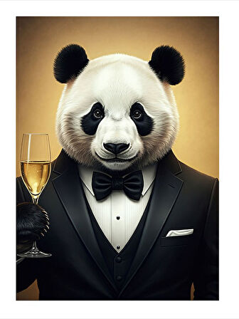 Smokinli Panda Tasarım Ahşap Tablo