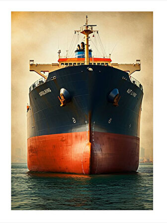 Kargo Gemisi Desenli Ahşap Tablo