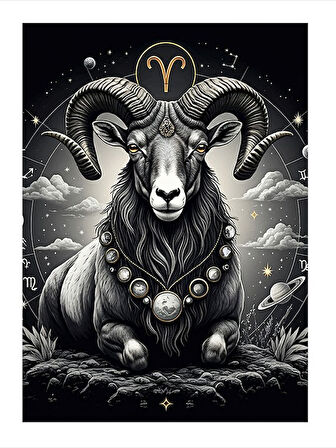 Koç Burcu Sanatı Dekoratif Mdf Tablo