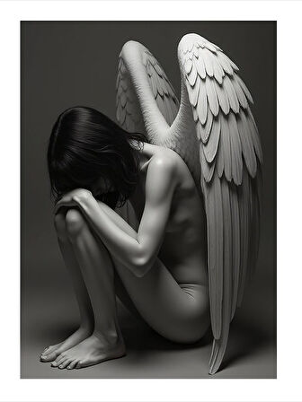 Kanatlı Melek Figürü Hediyelik Mdf Tablo
