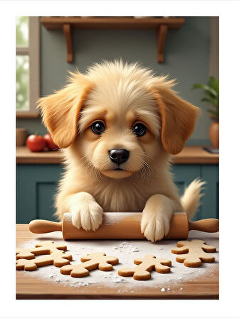 Sevimli Yavru Köpek Dekoratif Mdf Tablo