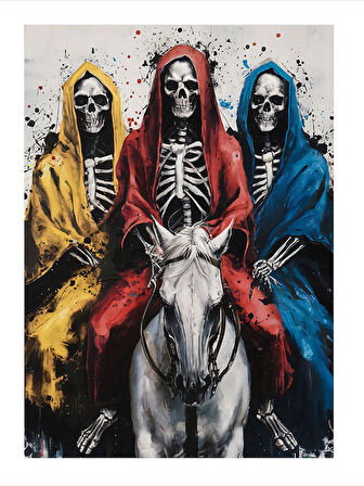 İskelet Atlılar Mdf Tablo