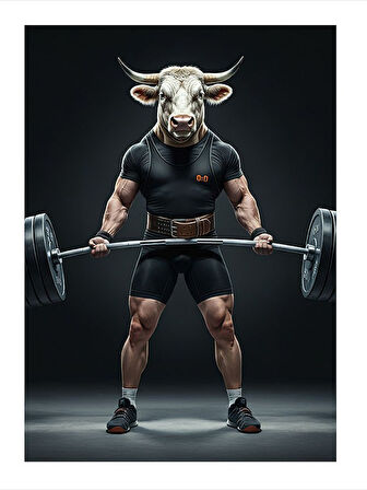 Ağırlık Kaldıran Boğa Mdf Tablo