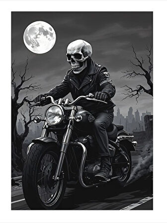 Ayışığında Motorcu Mdf poster